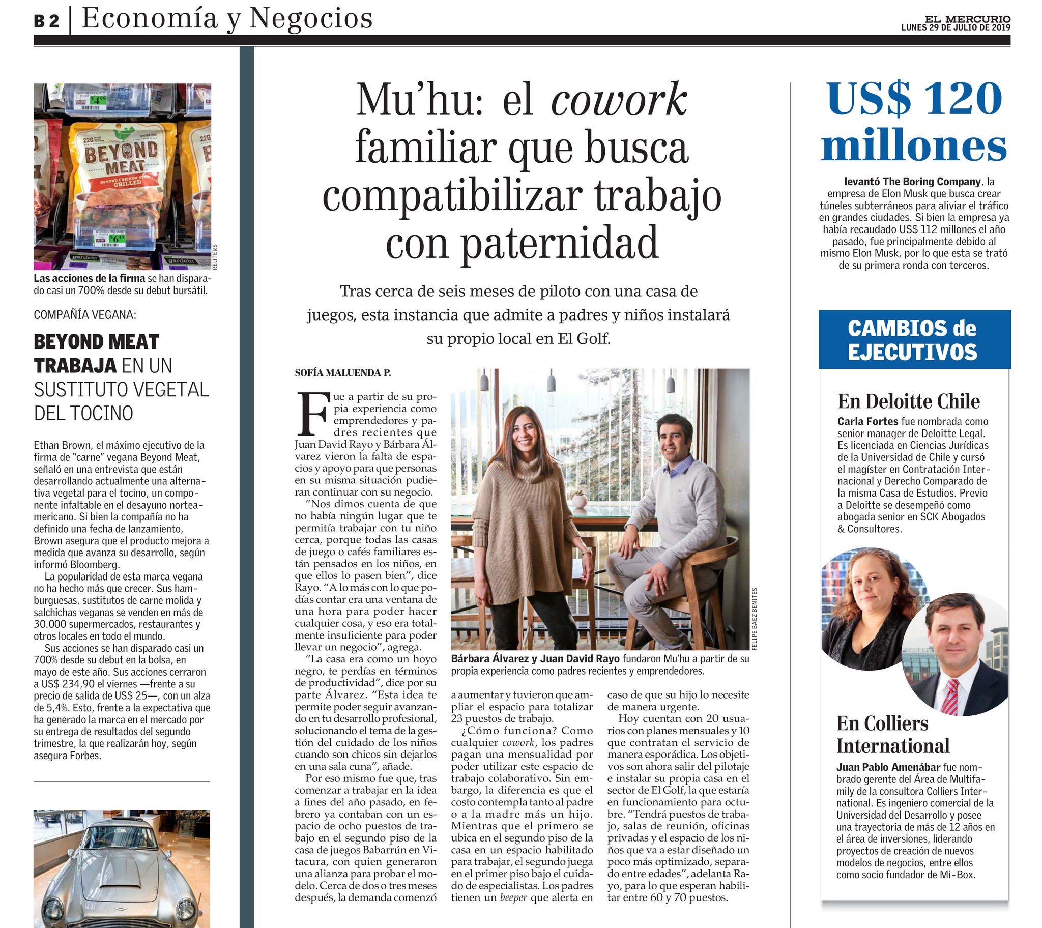 29-07-2019 El Mercurio - Mu’hu: el cowork familiar que busca compatibilizar trabajo con paternidad